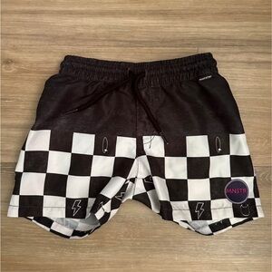 Black and White Checkered Toddler Boardshorts